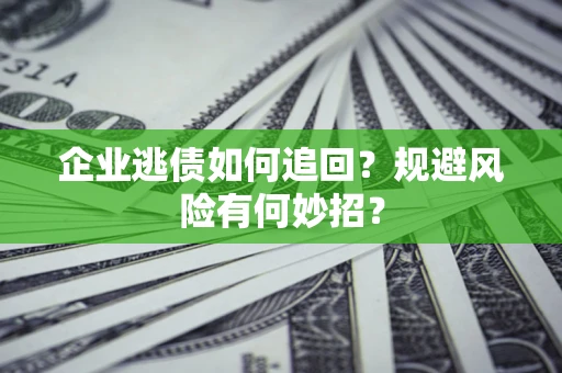 武汉企业逃债如何追回？规避风险有何妙招？