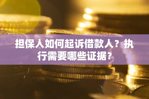 武汉担保人如何起诉借款人？执行需要哪些证据？