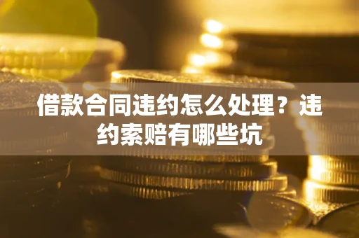 武汉借款合同违约怎么处理？违约索赔有哪些坑