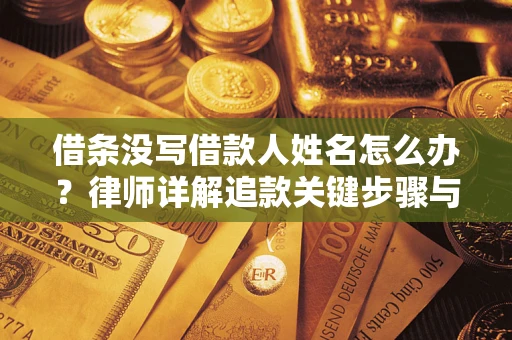 武汉借条没写借款人姓名怎么办？律师详解追款关键步骤与证据链构建