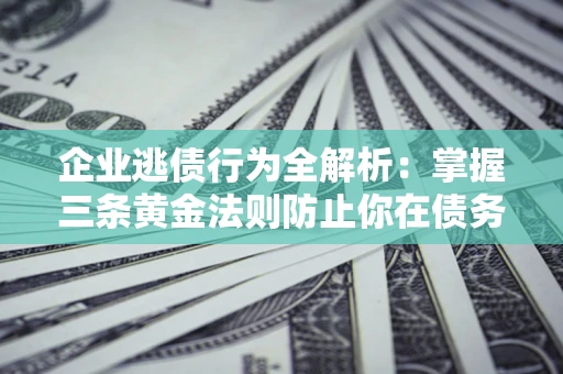 武汉企业逃债行为全解析：掌握三条黄金法则防止你在债务乱局中“踩雷”