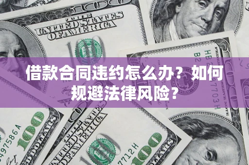 武汉借款合同违约怎么办？如何规避法律风险？