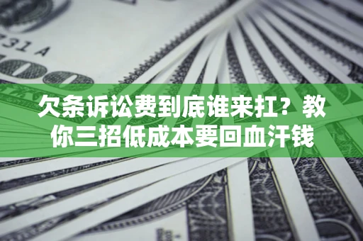 武汉欠条诉讼费到底谁来扛？教你三招低成本要回血汗钱